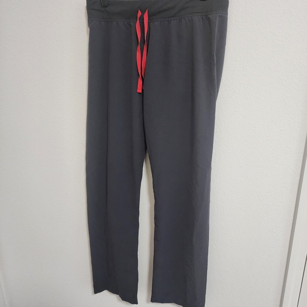 Figs Technical Collection Pants Mens Medium Gray Straight Leg Drawstring Scrub‎